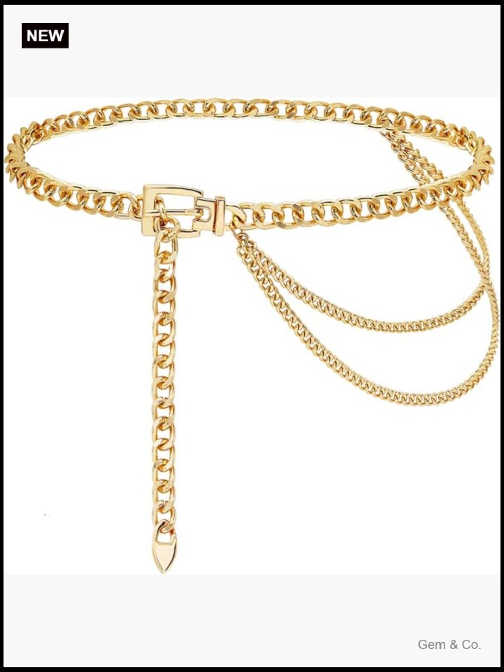 Chunky Gold Chain Belt Multilayer Waist Chain for Dresses
